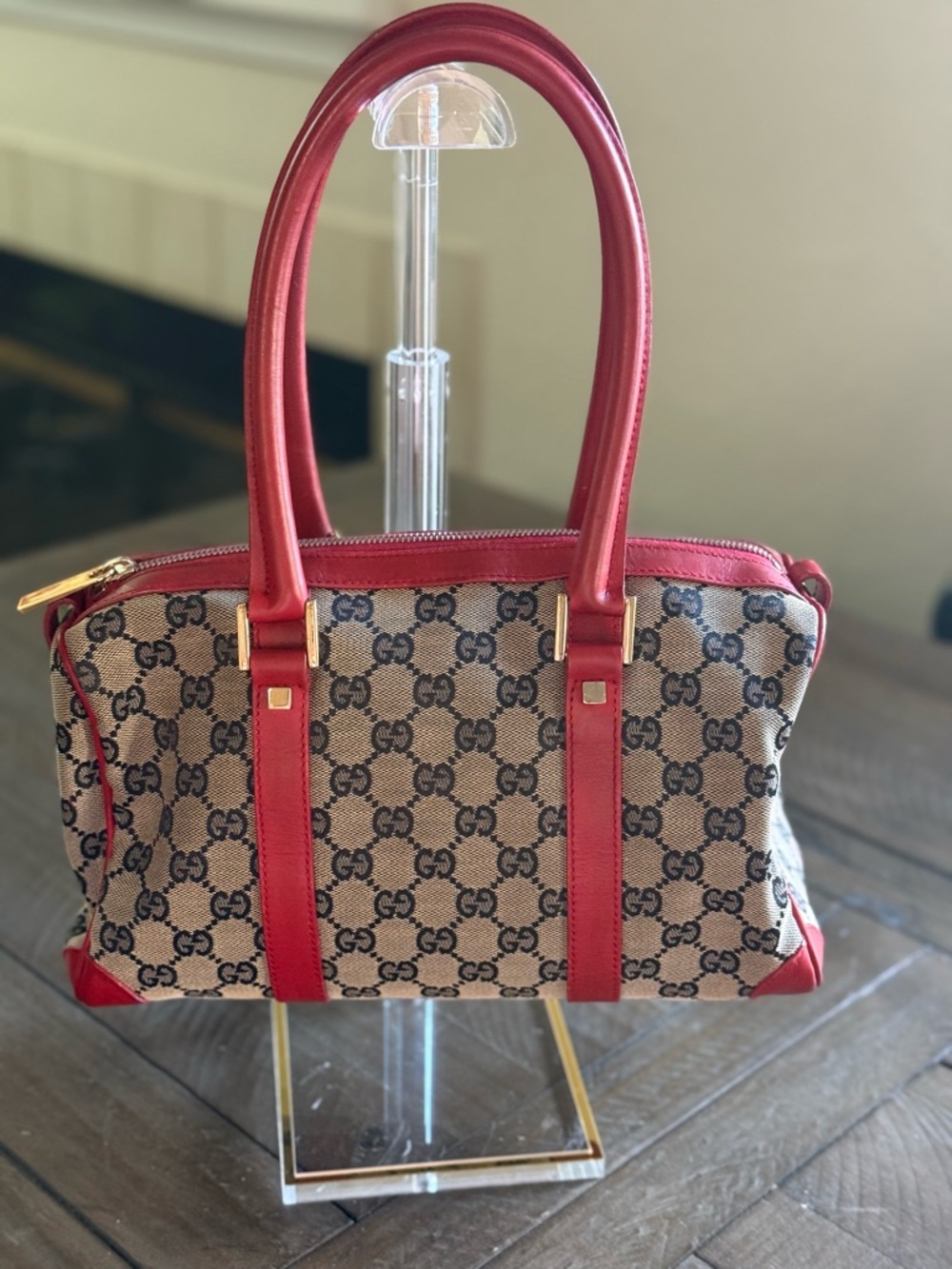 Authentic Gucci Boston Bag canvas & leather  EUC